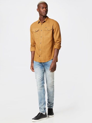 G-Star RAW Slim fit Koszula 'Marine' w kolorze brązowy