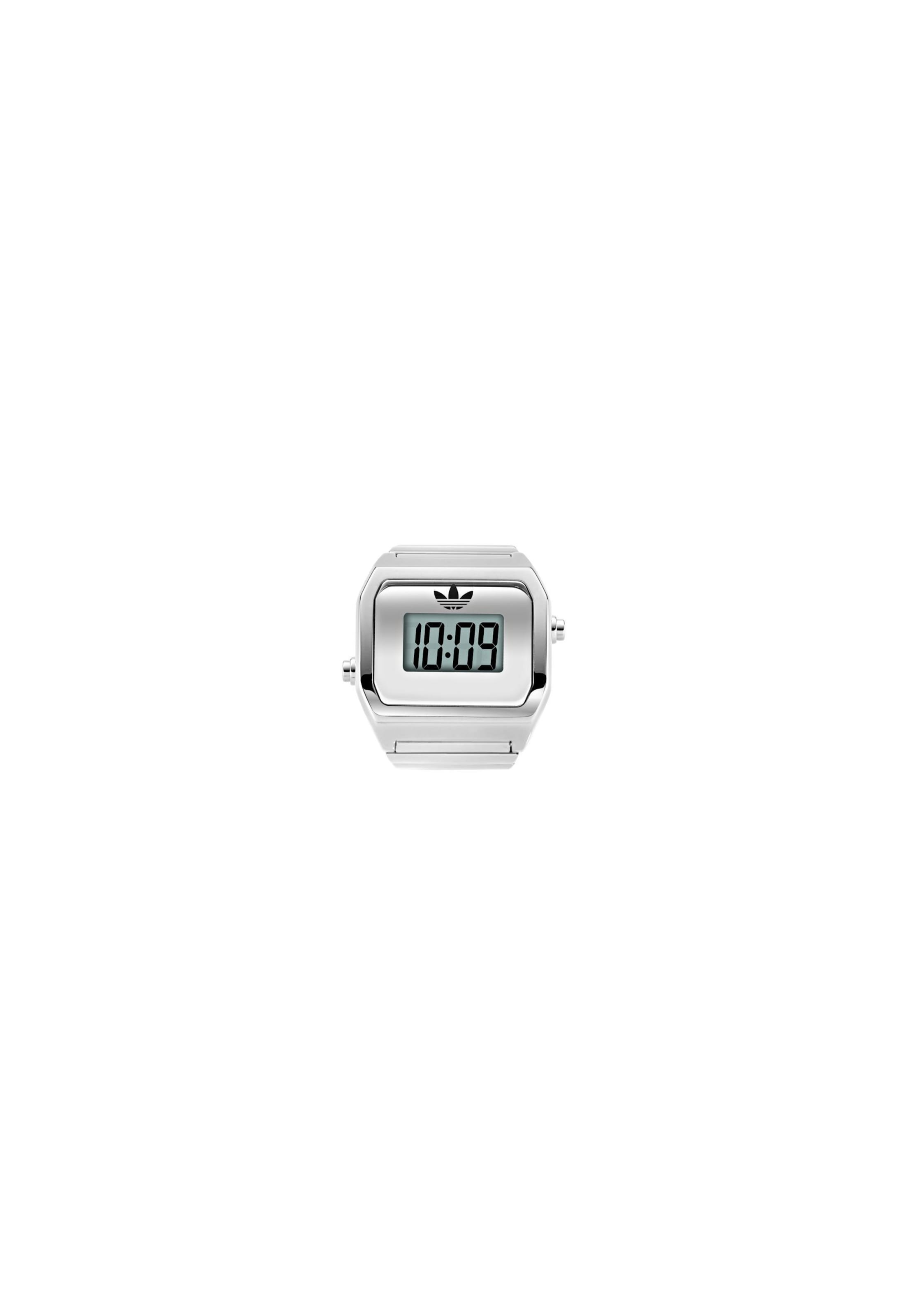 ADIDAS ORIGINALS Digitaal horloge 'DIGITAL TWO RING' in Zilver: voorkant