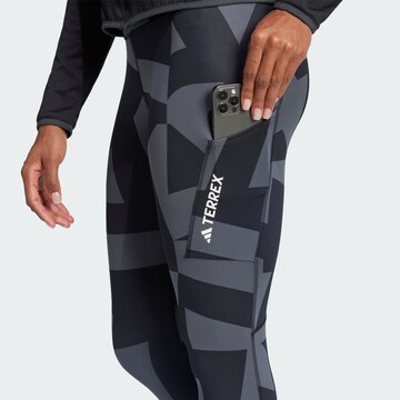 ADIDAS TERREX Skinny Sporthose in Grau