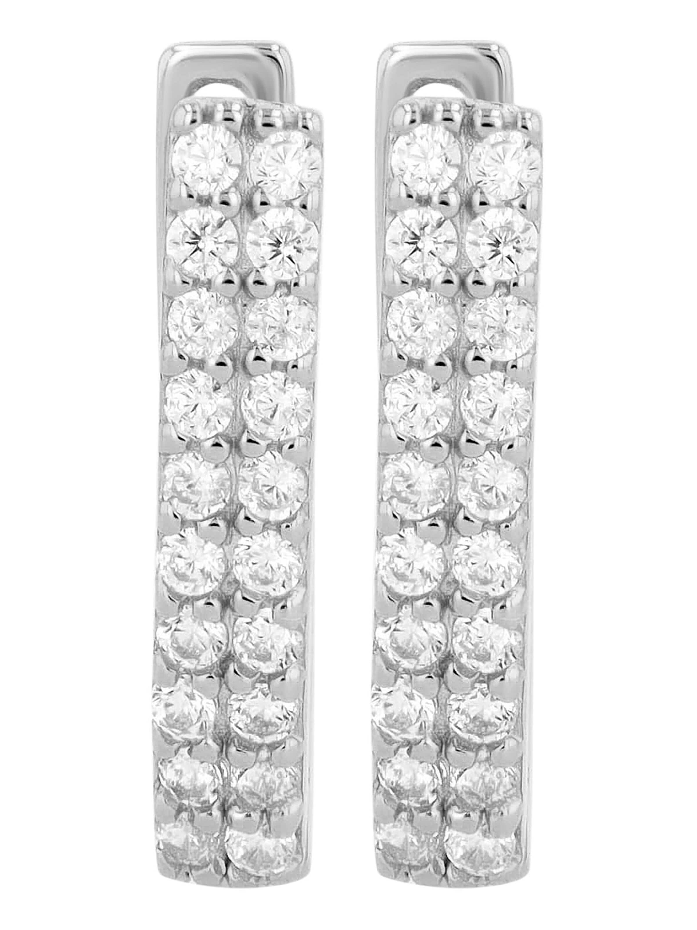 Akzent Earrings '"Aliki" aus 925 Sterlingsilber, rhodiniert, langlebig' in Silver: front