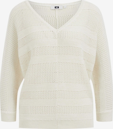 Pull-over WE Fashion en blanc : devant