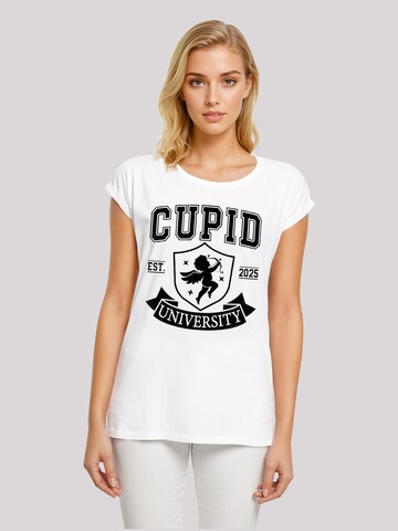 T-shirt 'Cupid University Valentinstag' F4NT4STIC en blanc : devant