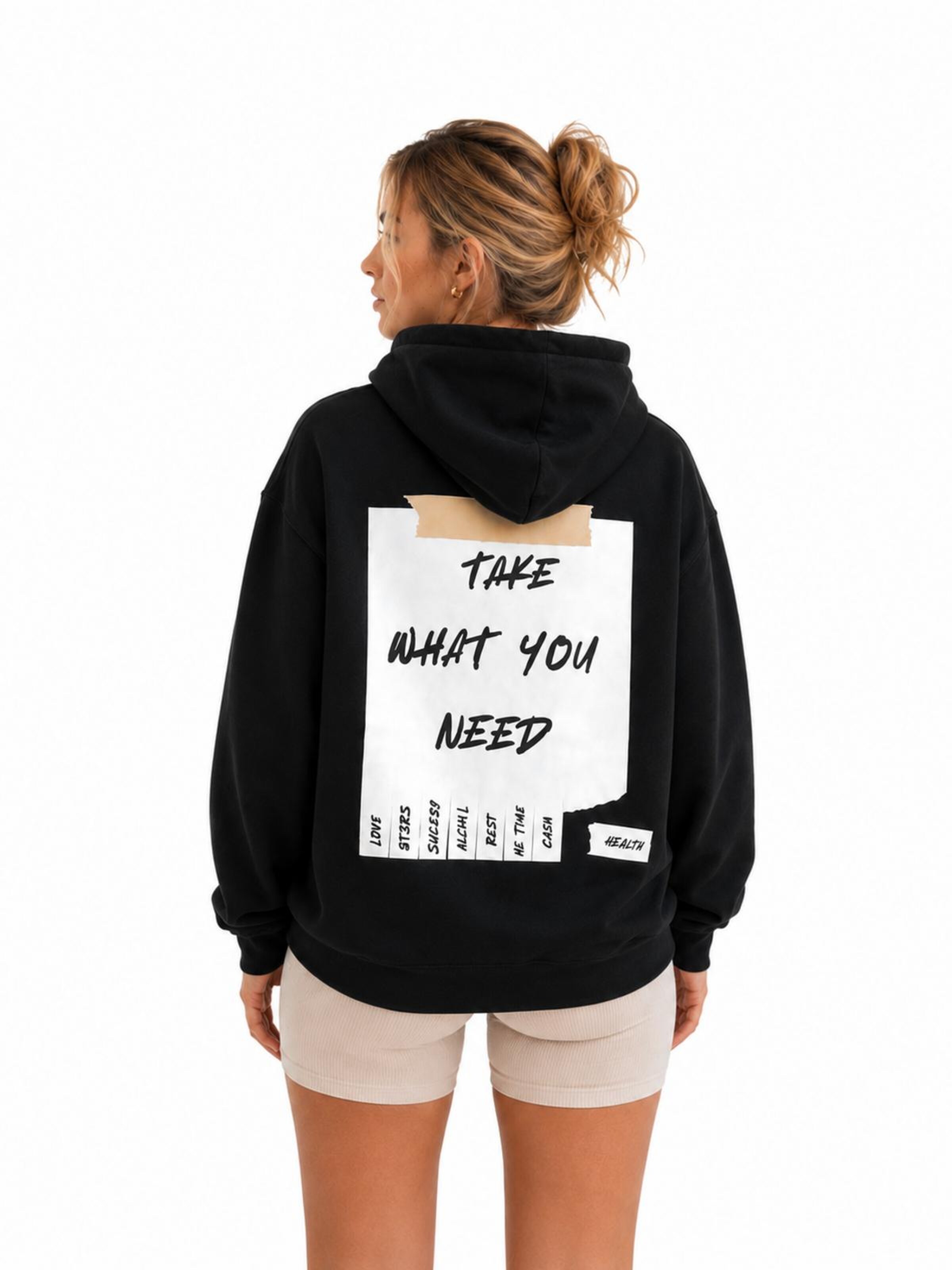 La Label Beige Oversizepullover‌‌‌‌‌ in Schwarz: Vorderseite
