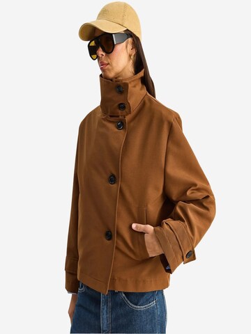 Bianco Lucci Between-Seasons Coat in Brown