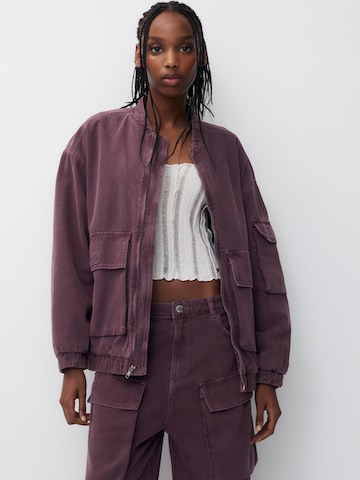 Veste mi-saison Pull&Bear en violet : devant