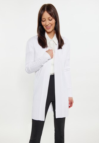 usha BLACK LABEL Gebreid vest in Wit: voorkant