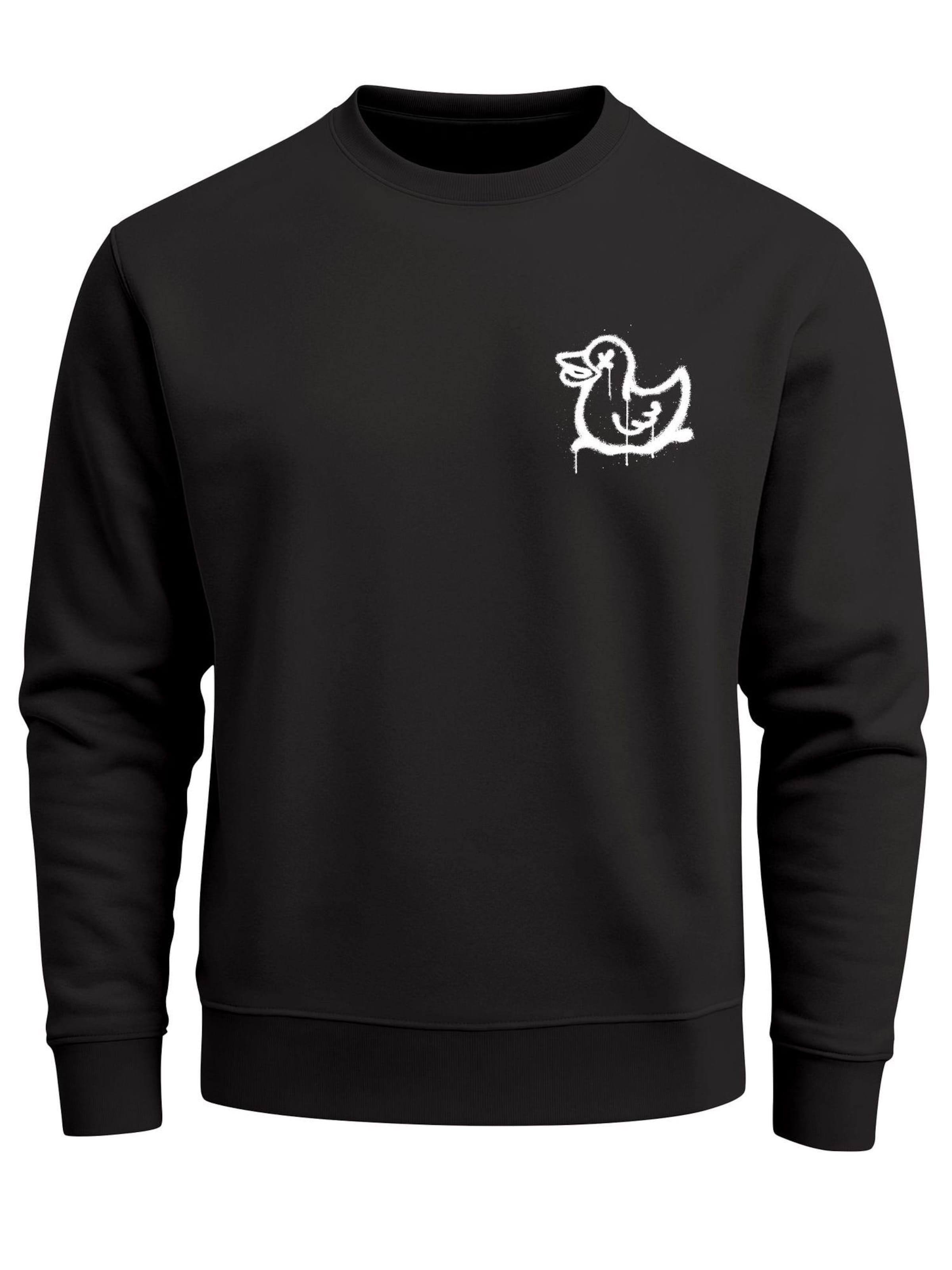 Neverless Sweatshirt 'Duck Spray' in Black: front
