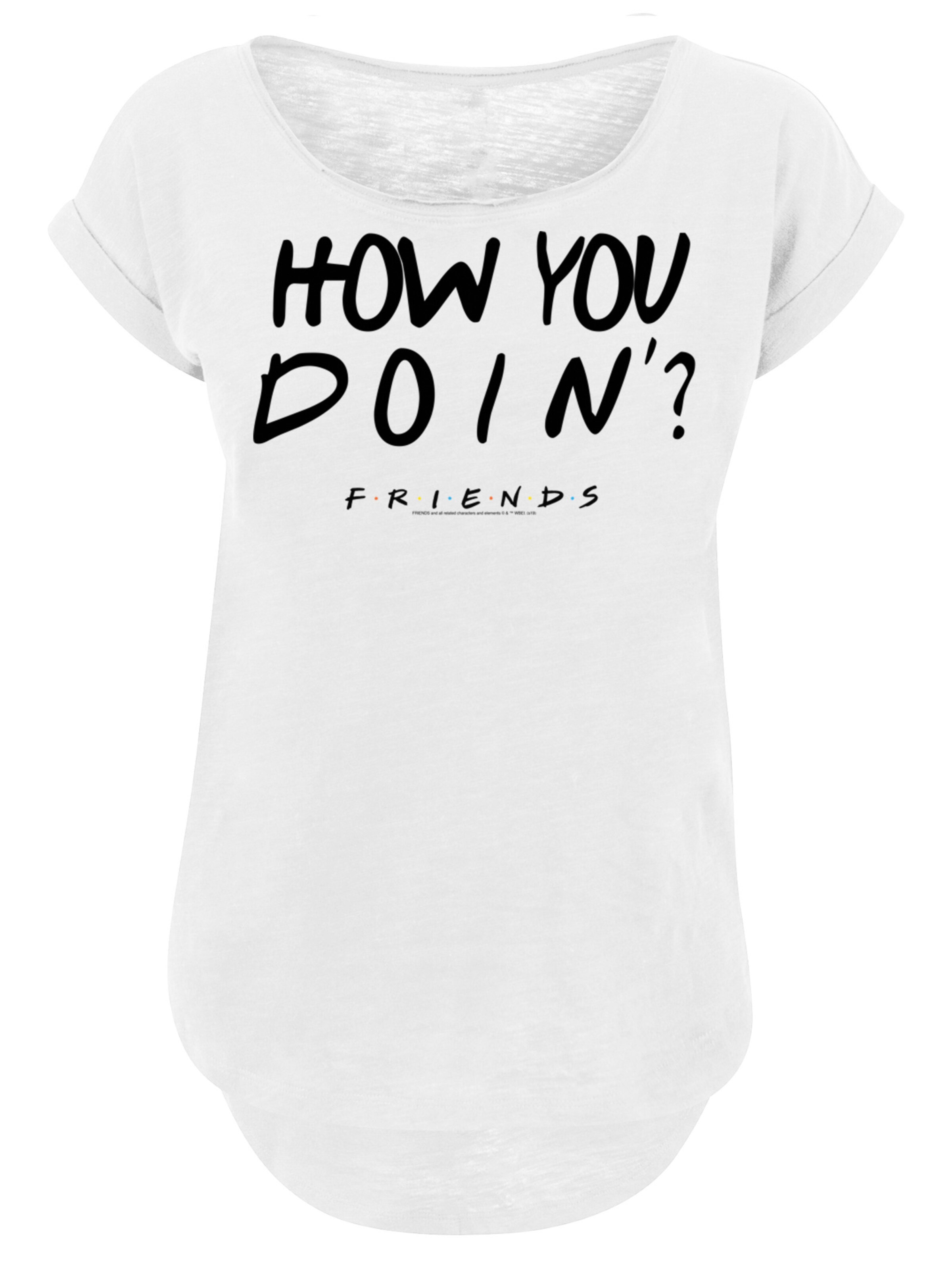 F4NT4STIC Shirt 'Friends How You Doin?' in White: front