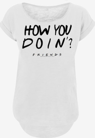 F4NT4STIC Shirt 'Friends TV Serie How You Doin?  WHT' in Wit: voorkant