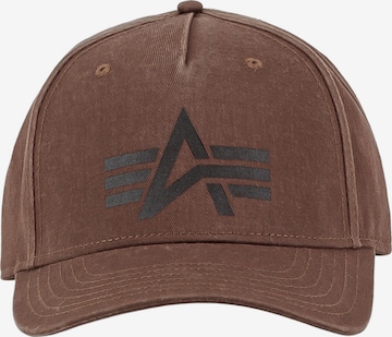 ALPHA INDUSTRIES Кепка в Коричневый: спереди