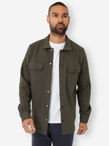 Threadbare Hemdjacke 'Relay' in Grün: Vorderseite