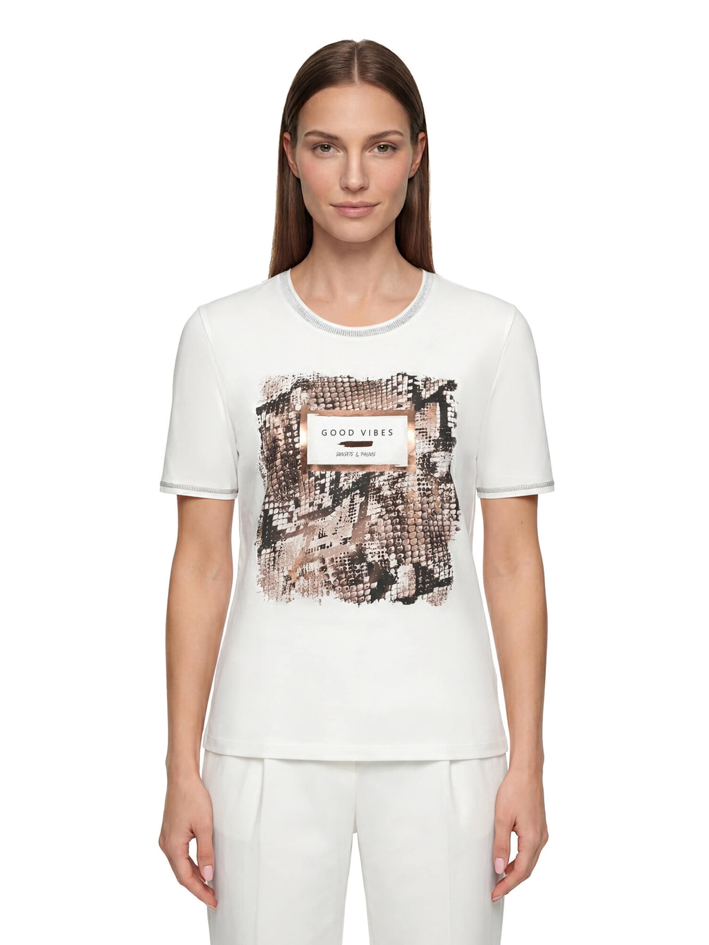 T-shirt Betty Barclay en blanc : devant