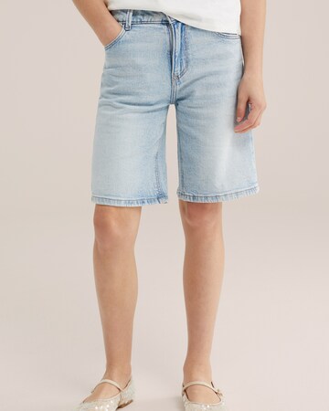 WE Fashion Avar lõige Teksapüksid, värv sinine: eest vaates