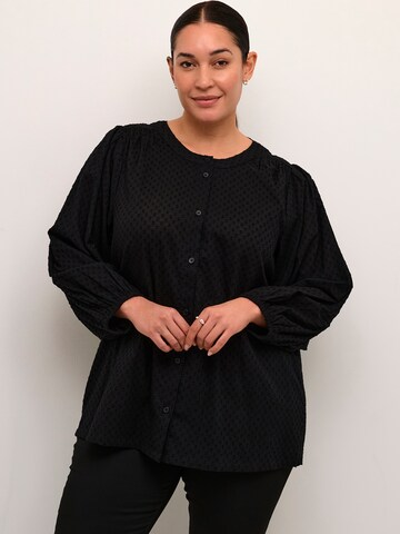 KAFFE CURVE Blouse 'KC Rory' in Zwart: voorkant