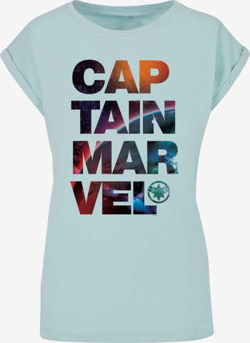 T-shirt 'Captain Marvel - Space Text' ABSOLUTE CULT en bleu : devant