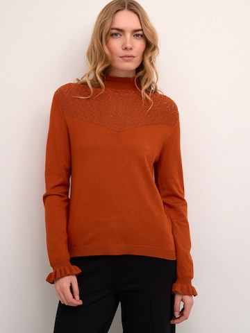 Cream Sweater in Brown: front