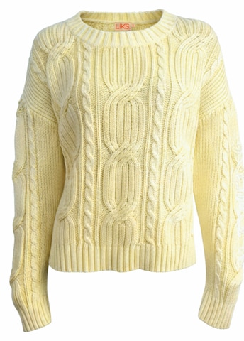 LIKS. Munich Sweater 'Pullover Zopfmuster' in Yellow: front