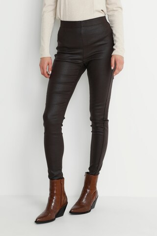 Cream Slim fit Leggings 'Tabea' in Brown: front