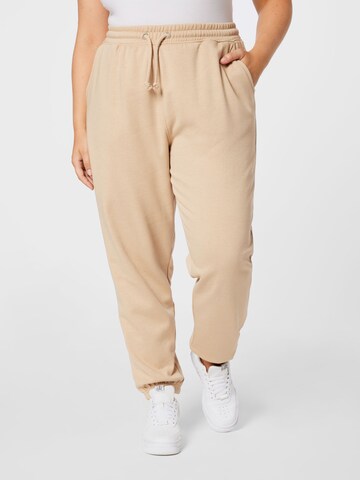 Missguided Plus Tapered Trousers in Beige: front