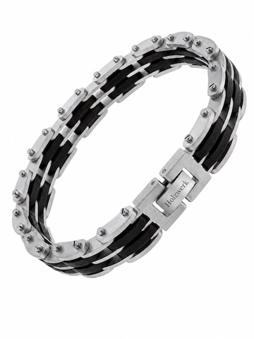 Holzwerk Armband 'SCHURMSEE'‌‌‌‌‌ in Silber: Vorderseite