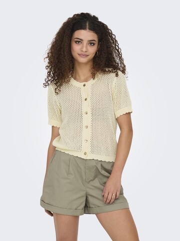 ONLY Gebreid vest 'ONLPaula' in Beige: voorkant