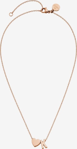 PURELEI - Cadena 'Letter Heart K' en oro: frente