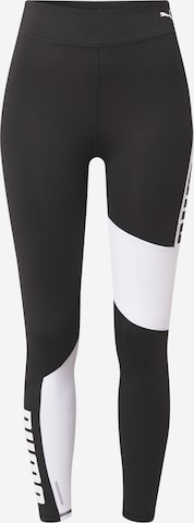 Skinny Pantaloni sport de la PUMA pe negru: față