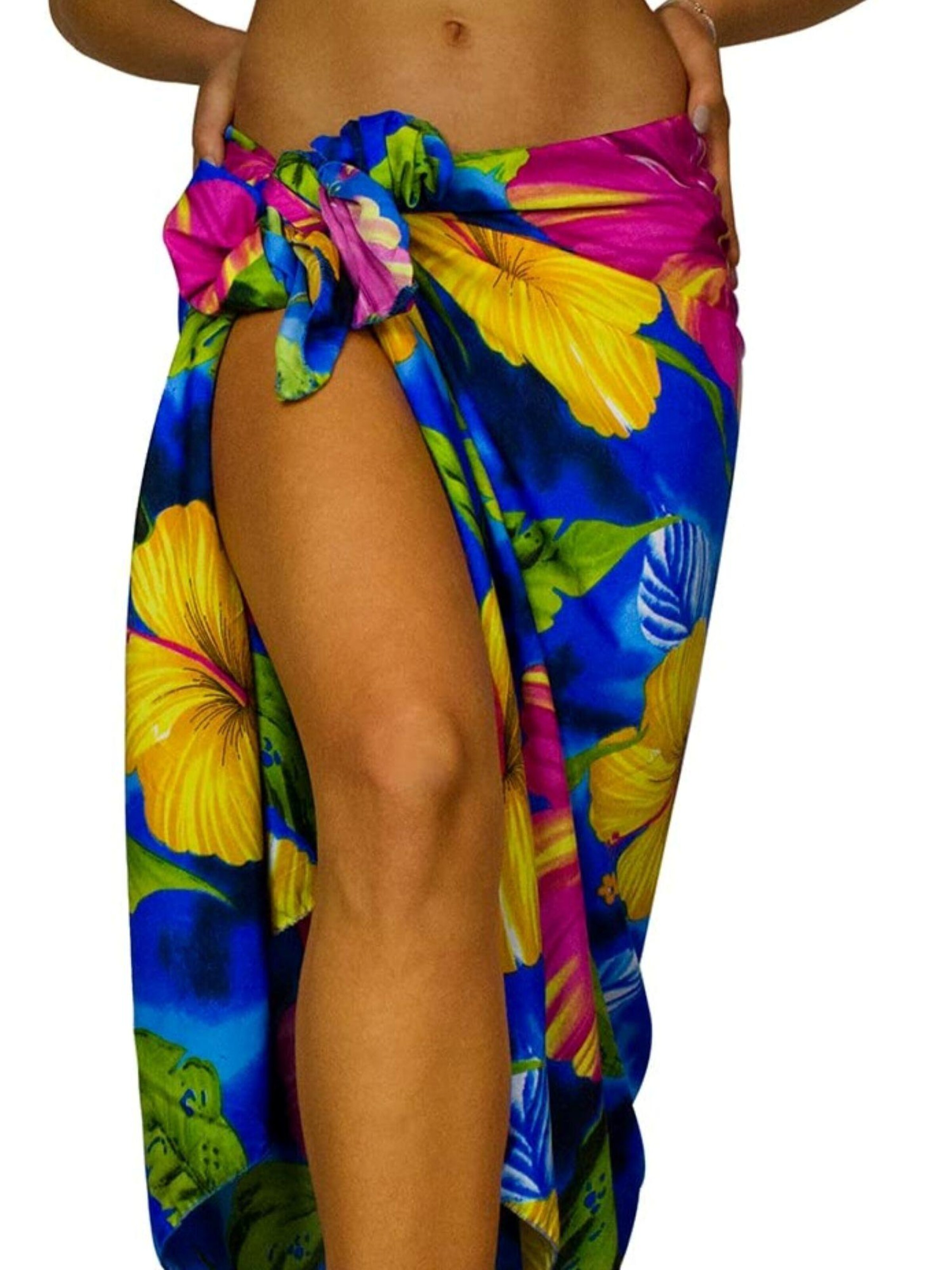 King Kameha Beach Towel 'Big Flower' in Blue