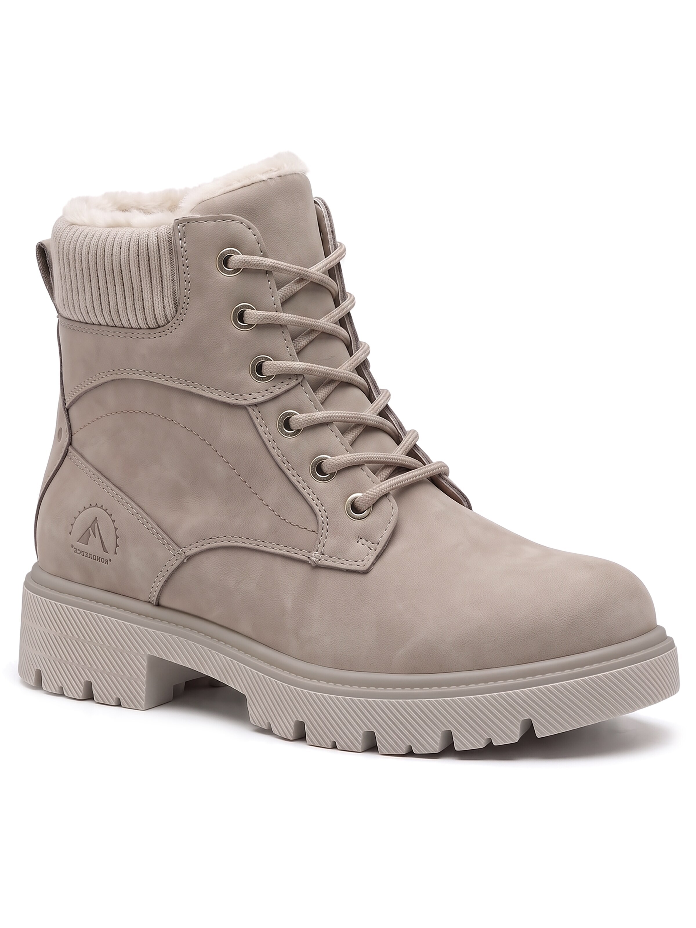 Lucky Z Booties 'Collar Lace Up Casual Ankle Boots' in Grey: front