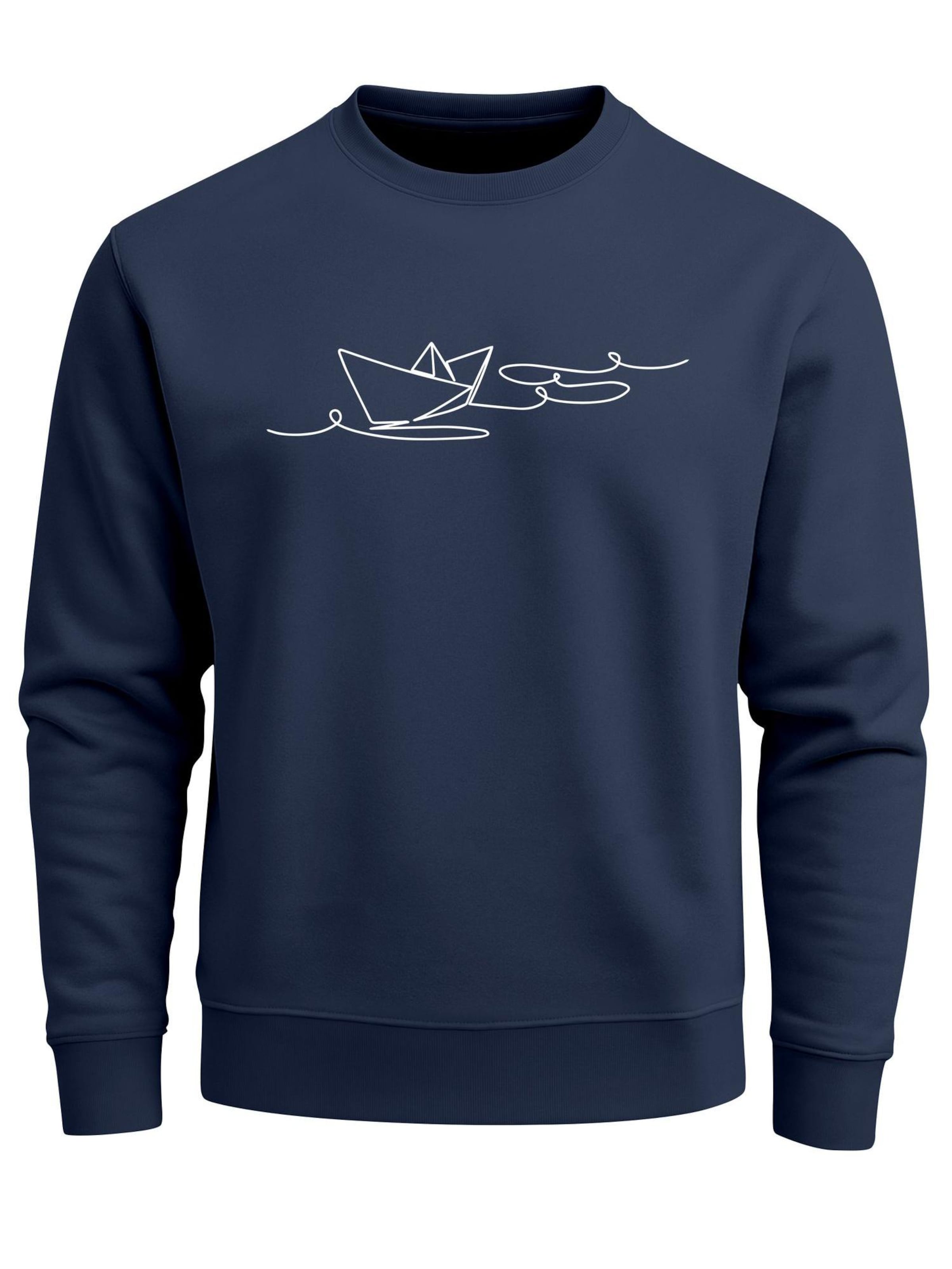 Neverless Sweatshirt 'Paperschiff' in Blue: front