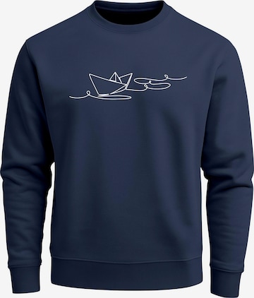 Neverless Sweatshirt 'Paperschiff' in Blue: front