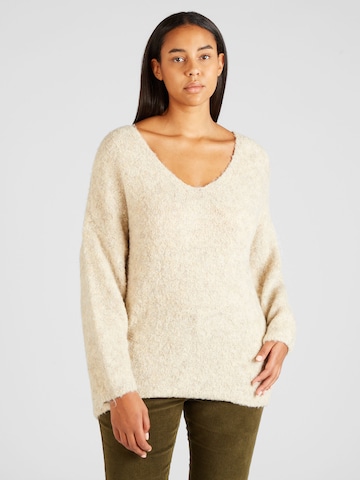 PIECES Curve Sweater 'FIKA' in Beige: front