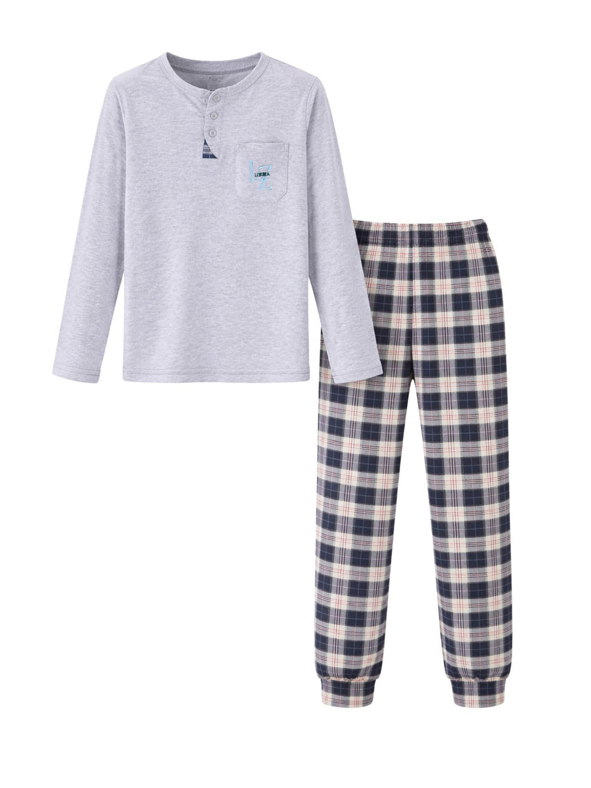 LOREZA Nachtkledij 'Elian' in Grijs: voorkant