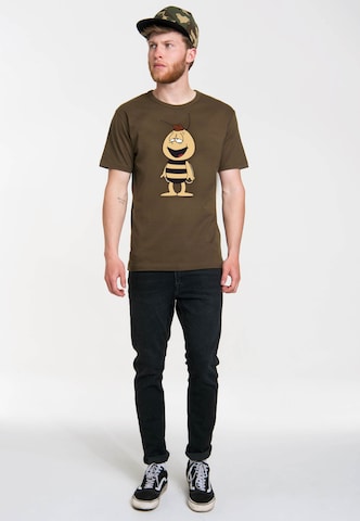 LOGOSHIRT T-Shirt 'Die Biene Maja - Willi' in Braun