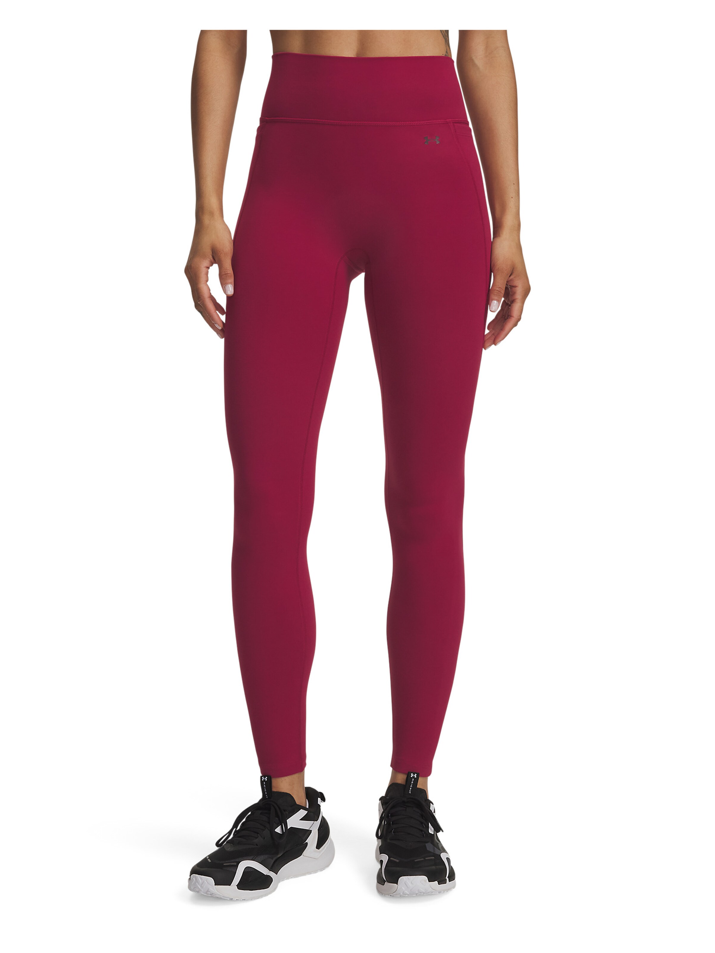 UNDER ARMOUR Skinny Workout Pants 'Motion' in Red: front