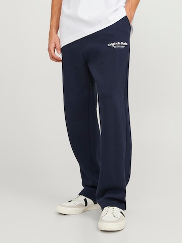 JACK & JONES Regular Pleat-Front Pants 'Kane' in Blue: front