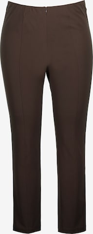 Ulla Popken Slim fit Pants '809530' in Brown