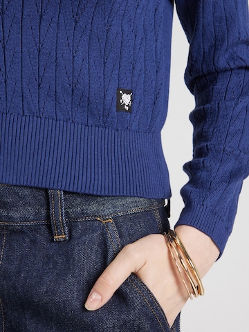 Blutsgeschwister - Casaco de malha 'Save the World' em azul
