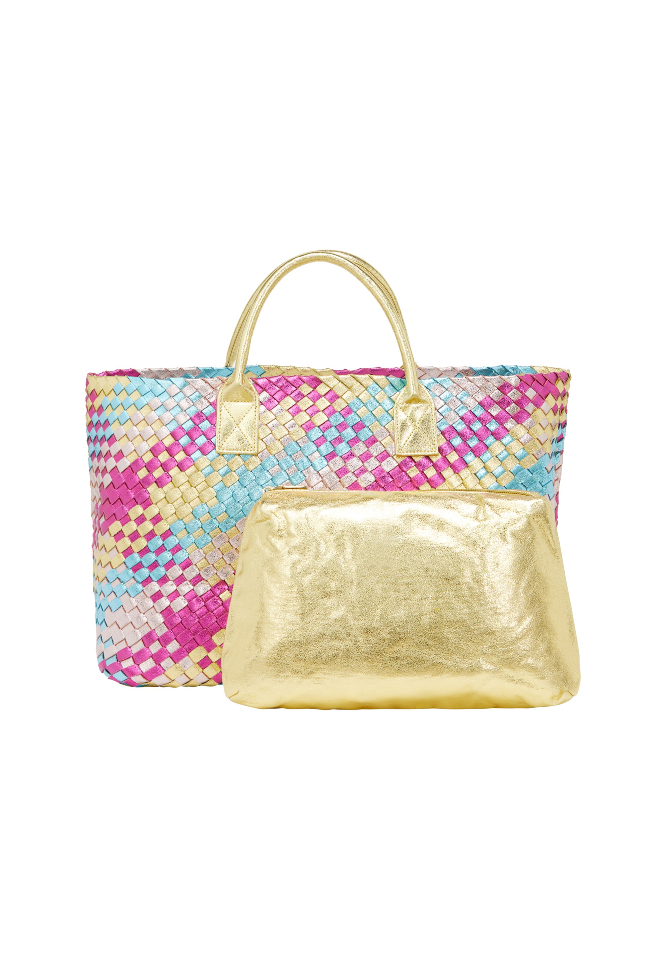 faina Torebka '2-IN-1' w kolorze kremowy / niebieski cyjan / różowym, Podgląd produktu