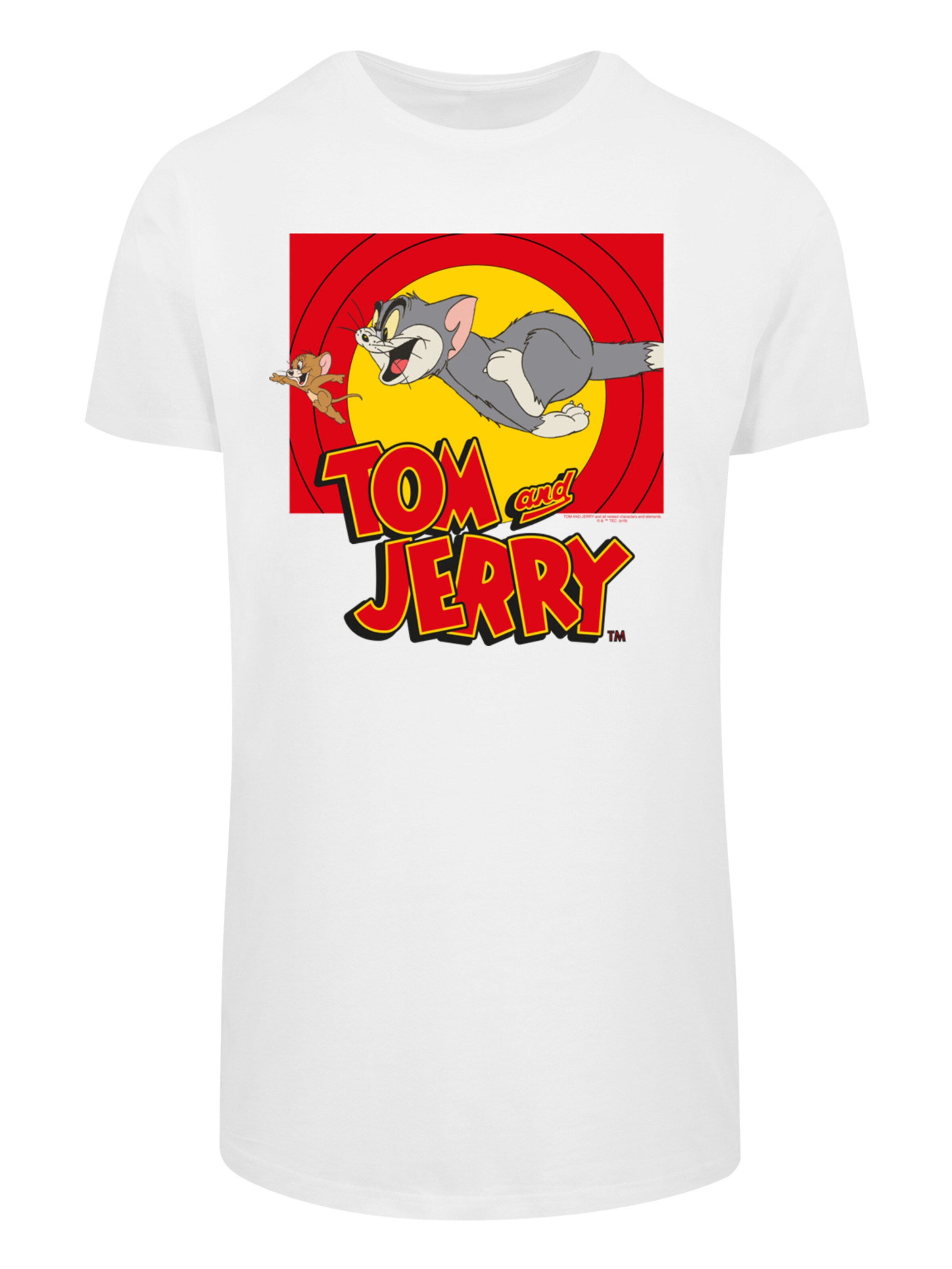 F4NT4STIC Shirt 'Tom And Jerry Chase Scene' in White: front