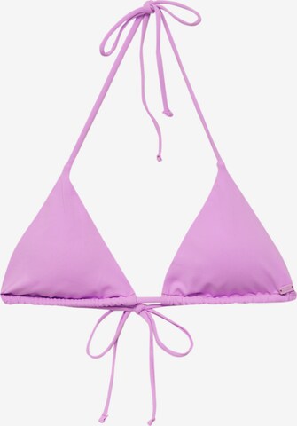 Pull&Bear Triangle Bikini top in Purple: front