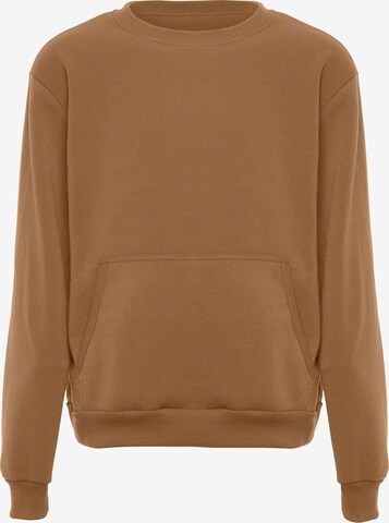 Sweat-shirt MO en marron : devant