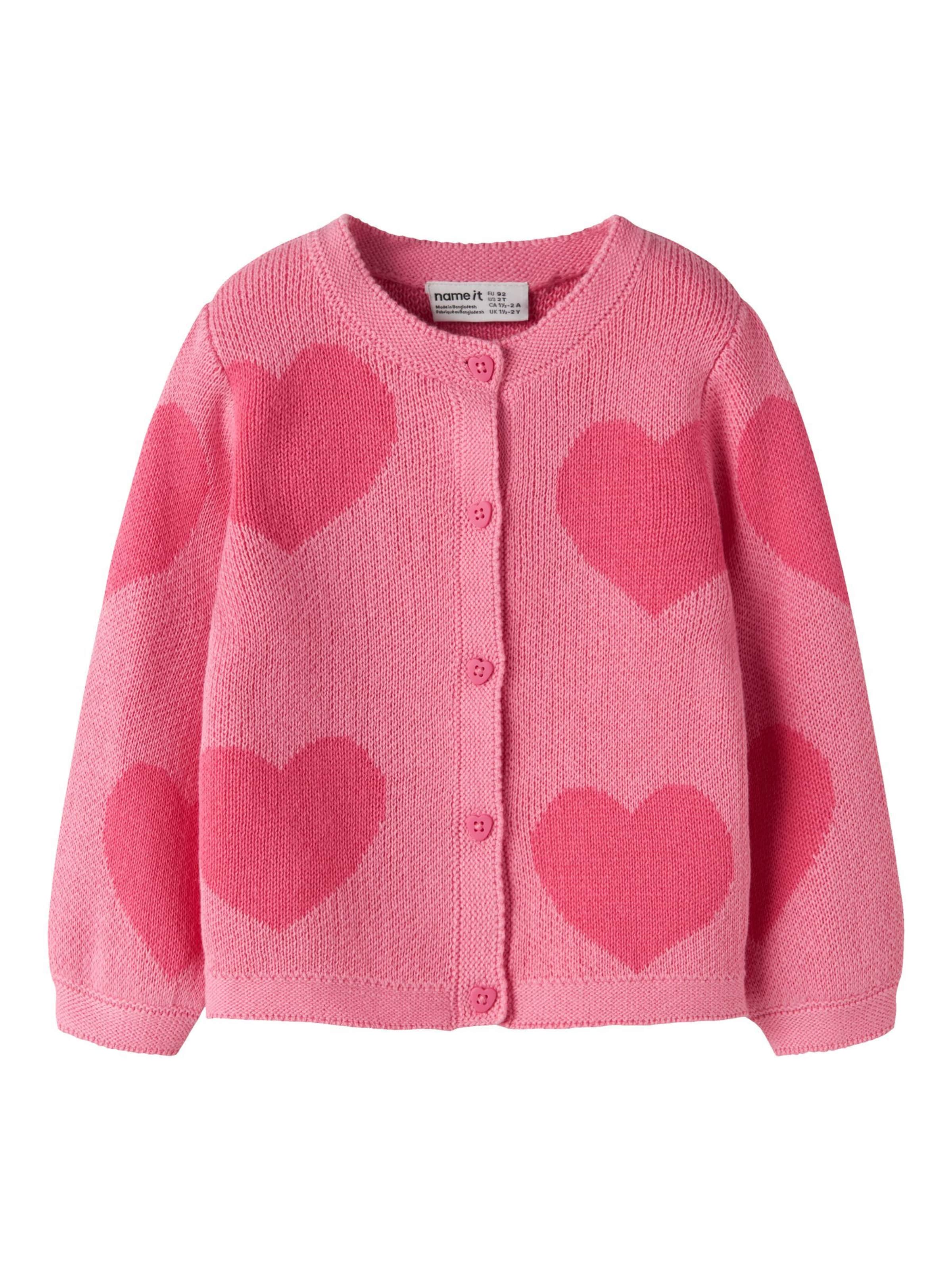NAME IT Gebreid vest in Roze: voorkant