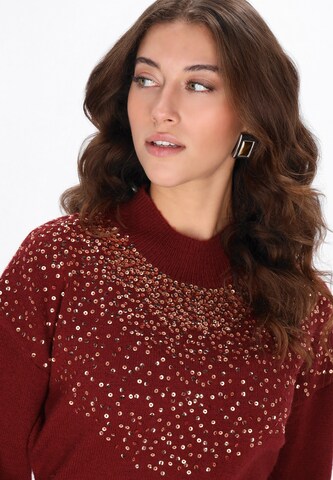 Robes en maille faina en rouge