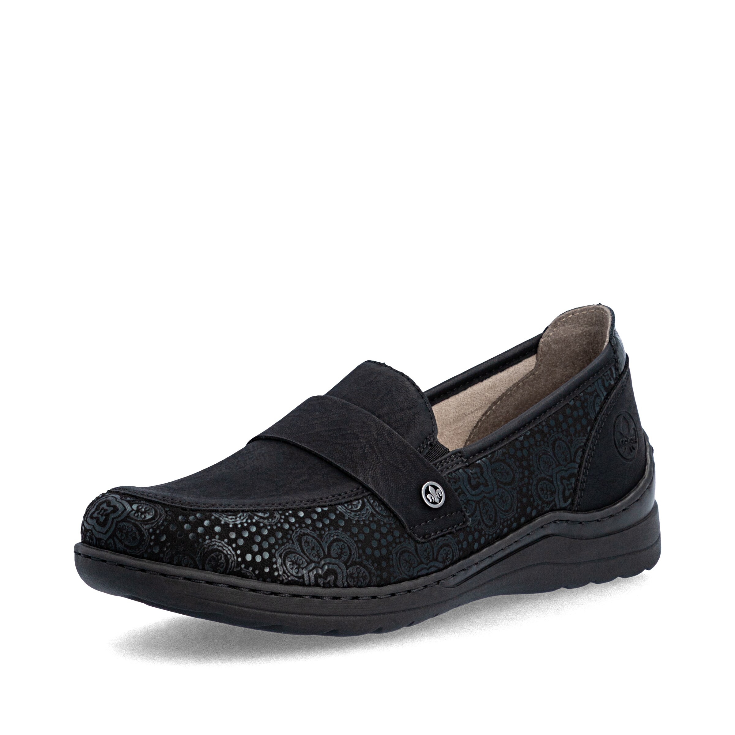 Chaussure basse Rieker en noir : devant