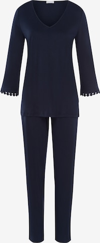 Hanro Pyjama ' Rosa ' in Blauw: voorkant