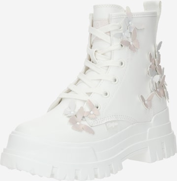 BUFFALO Lace-Up Ankle Boots 'ASPHA' in White: front