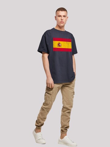 F4NT4STIC Shirt 'Spain Spanien Flagge distressed' in Blauw