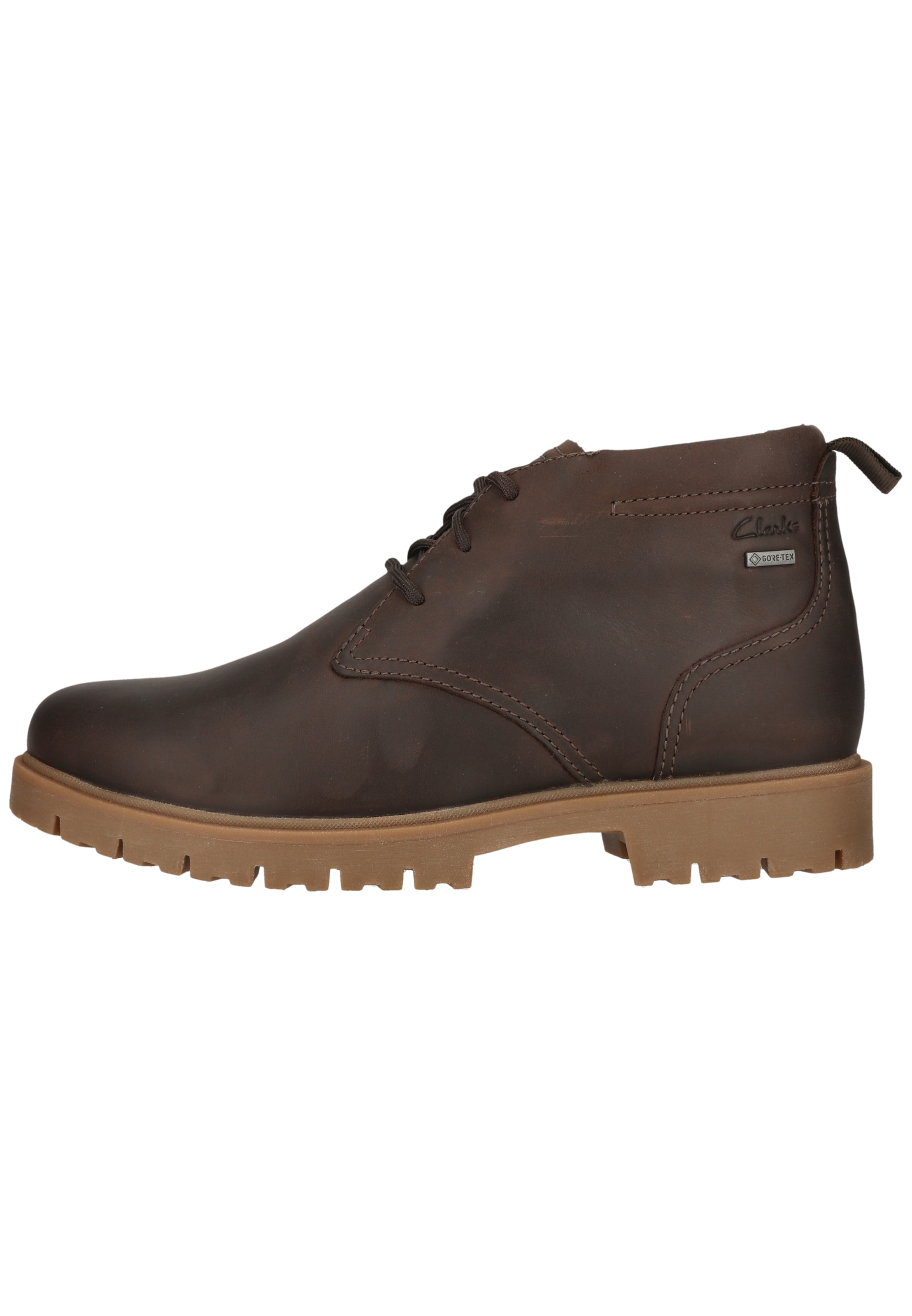 CLARKS Schnürstiefel 'Berhill Mid Gore-Tex' in Braun