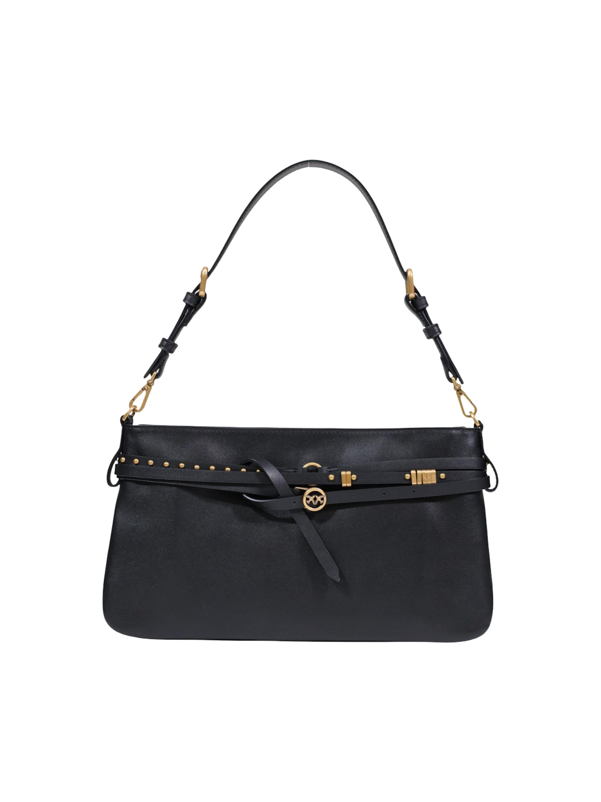 PINKO - Bolso de hombro 'BELT BAG CLASSIC VITELLO MORBI 106176 A0QO' en negro: frente